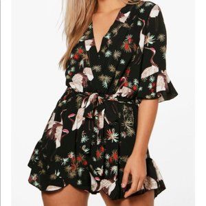 Floral Black Jumpsuit
